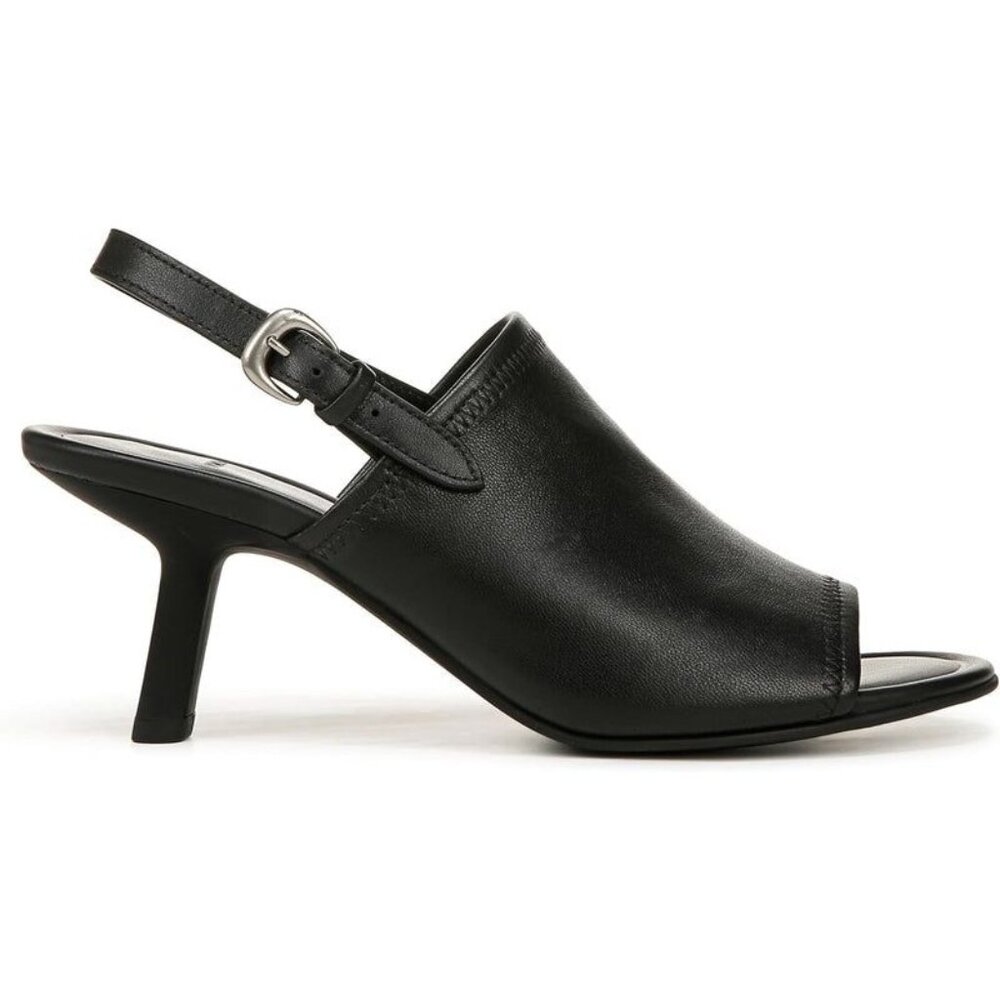🆕VINCE Jana Slingback Heels Shoe Leather 9 Black - Picture 4 of 13